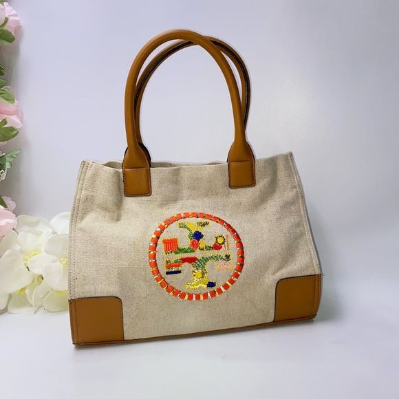Tory Burch Handbags - Tory Burch Ella Embroidered Canvas Tote